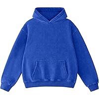 DXSHCV Oversize Men's Vintage Hoodie Pullover Long Sleeve